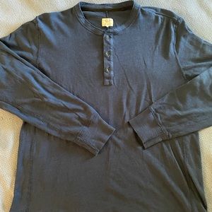 Navy Rag & Bone Classic Long Sleeve Henley XL